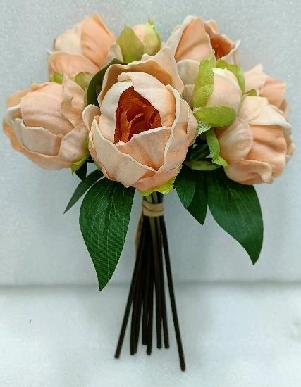 PU Peony Bunch 8 Head (6 Flower 2 Buds) 10”